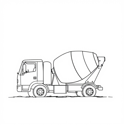 Simple Sketch of a Concrete Mixer