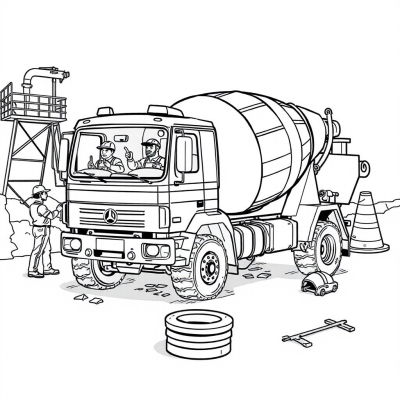Striped Concrete Mixer