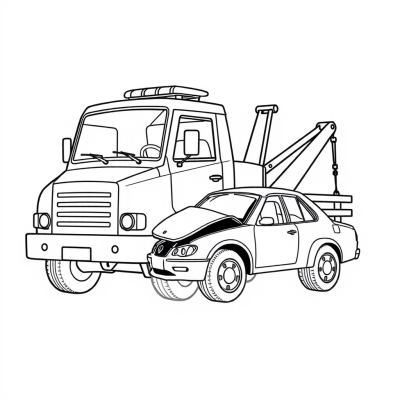 Tow Truck and Broken Car