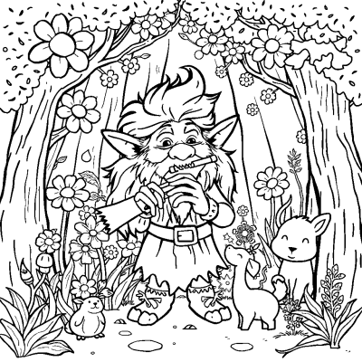 Тролль играет на костяной флейте