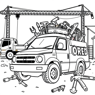 Car with a Pile of Tools