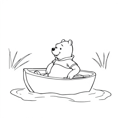 Winnie the Pooh in a Boat