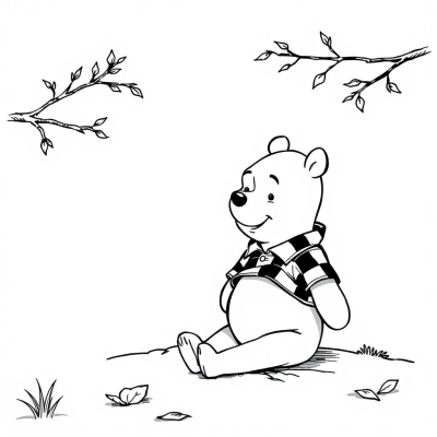 Winnie the Pooh in a Checkered Shirt