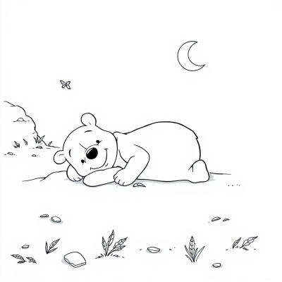 Winnie the Pooh Lying Down