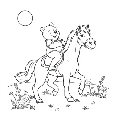 Winnie the Pooh on a Horse