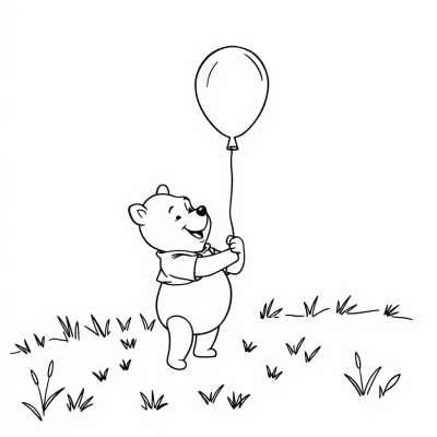 Winnie the Pooh with a Balloon