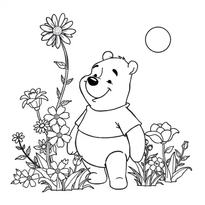 Winnie the Pooh with Flowers