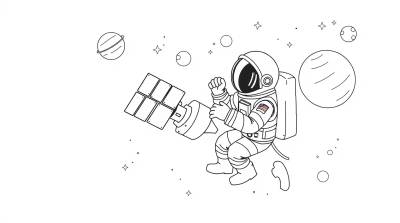 Космонавт чинит спутник