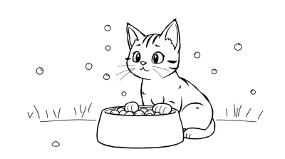 Кот требует еду