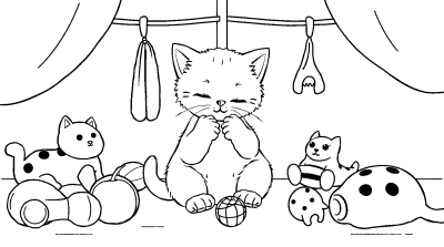 Кошка чистит шерсть