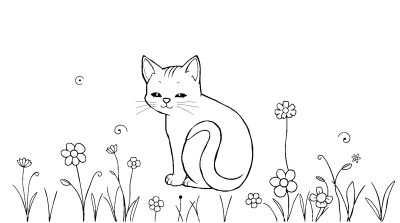 Кошка прячет хвост