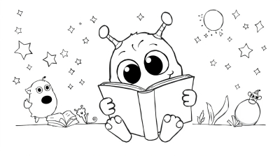 Монстрик читает книгу