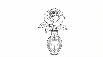 Роза в вазе