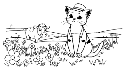 Фермерский кот наблюдает