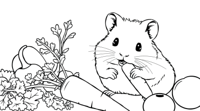 Хомяк, который грызет морковку