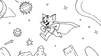 Jerry the Superhero – Free Printable Coloring Page | BookColors.com - BLN3H