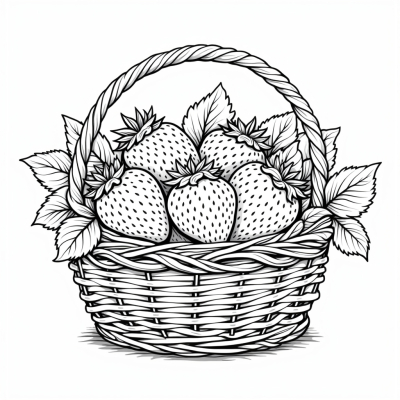 Клубника в корзинке из лозы
