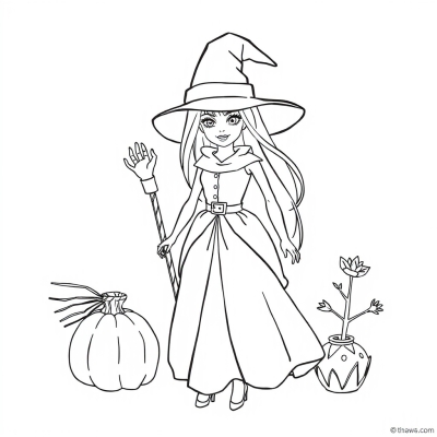 Barbie in a Witch Costume