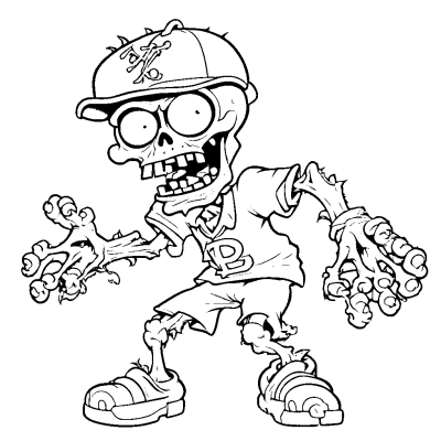 Zombie Baseball Player on a Catapult