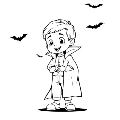 Boy in Vampire Costume