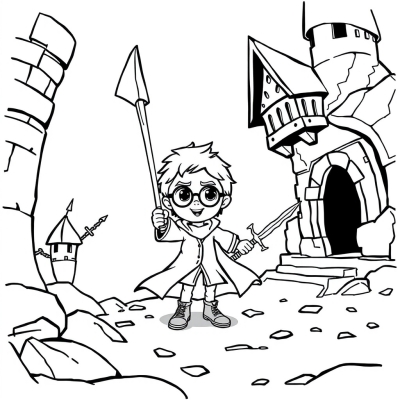 Cartoon Harry Goes to Battle