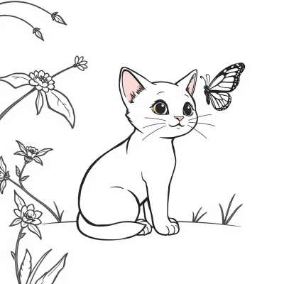 Cat and Butterfly