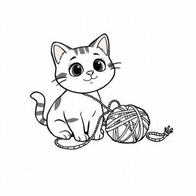 Cat and Yarn
