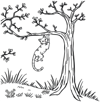 Cat Climbed the Tree