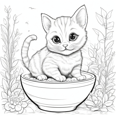 Cat in a Bowl