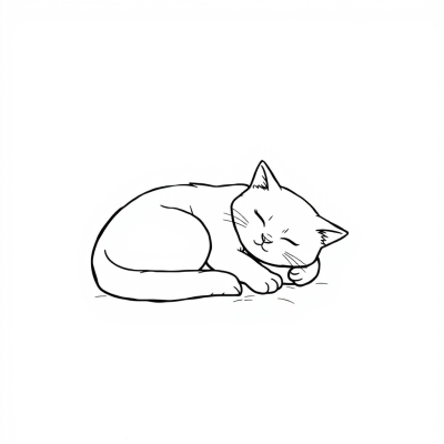 Кошка спит