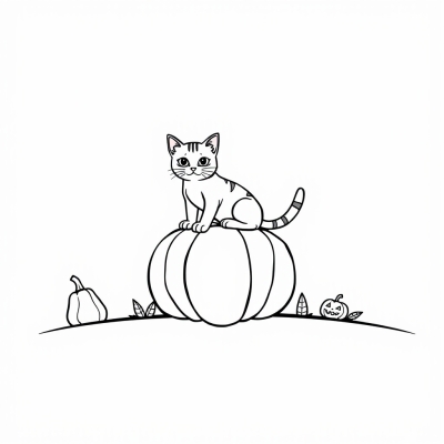 Cat on a Pumpkin