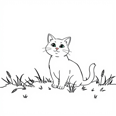 Cat on the Lawn