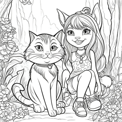 Cat with Girl