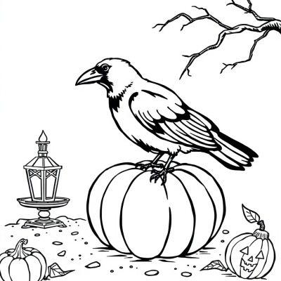 Crow on a Pumpkin