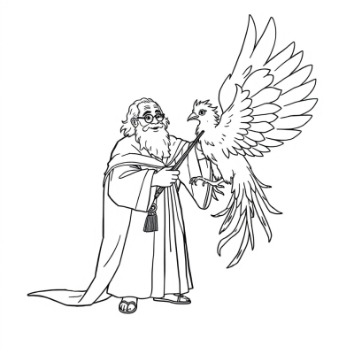 Dumbledore Shows Harry the Phoenix