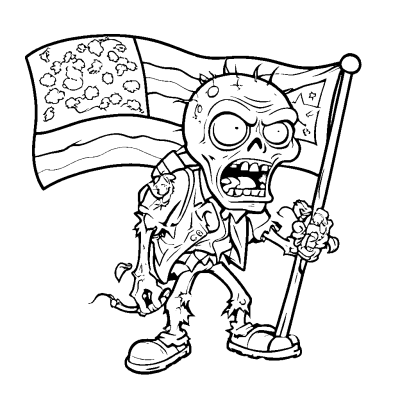 Zombie with Flag
