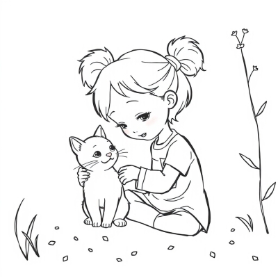 Girl Drew a Cat