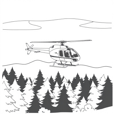 Helicopter Over the Forest