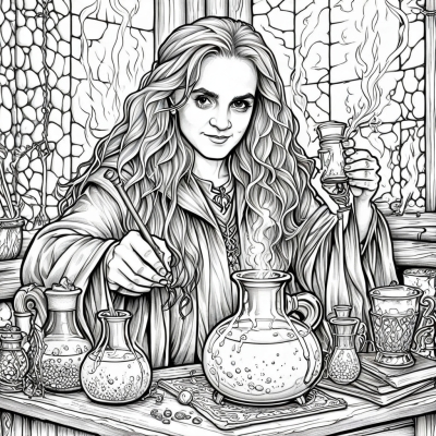 Hermione Brews Potion