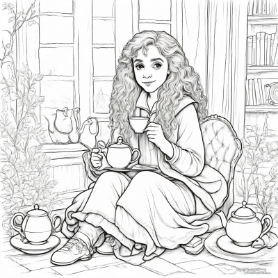Hermione Drinking Tea