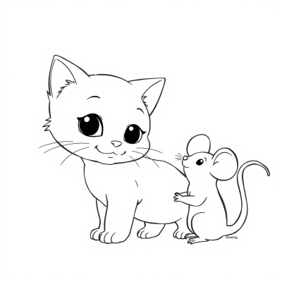 Kitten and Mouse