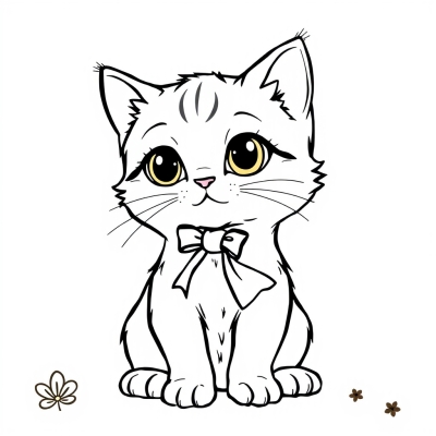 Kitten with a Bow