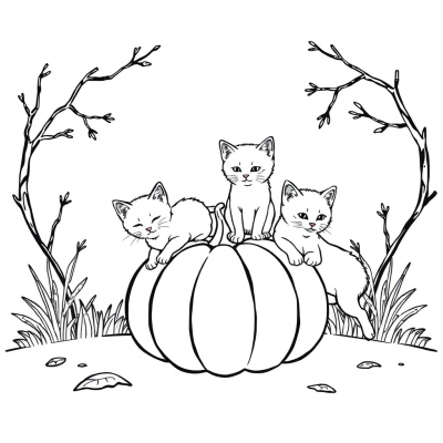 Kittens on a Pumpkin