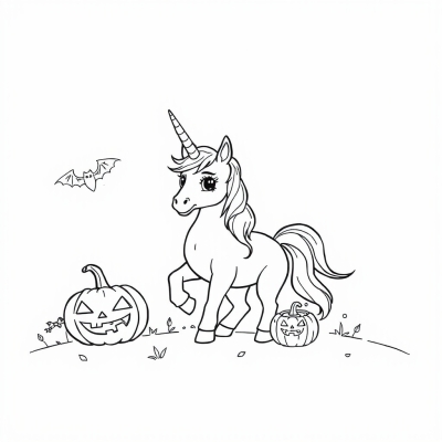 Unicorn on Halloween