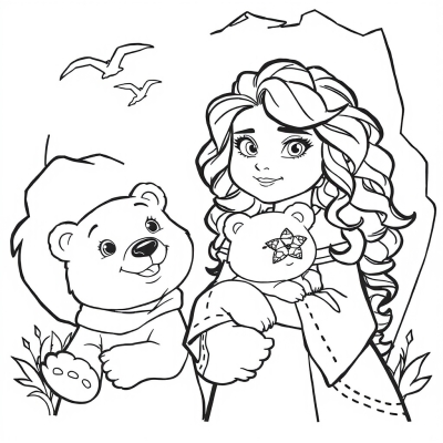 Brave Merida and Bears