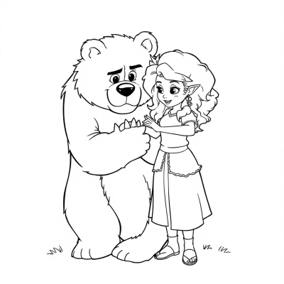 Merida Holds Her Bear Mom's Paw