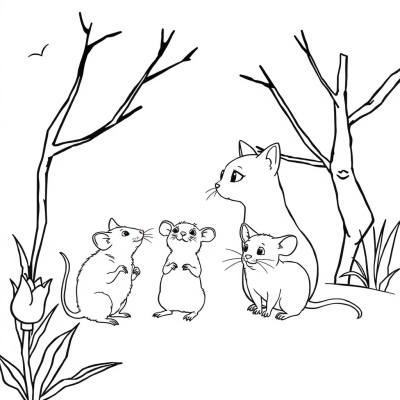 Mice Watching the Cat