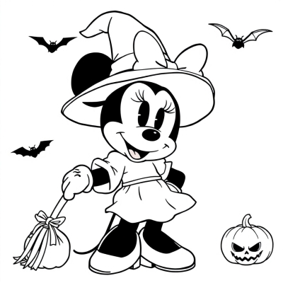 Minnie Mouse in a Witch Costume