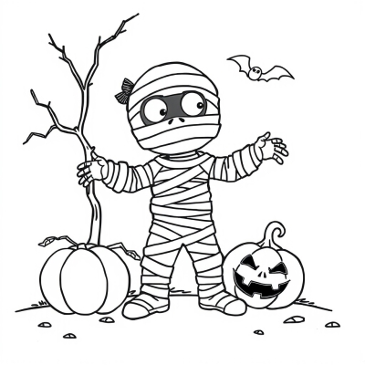 Mummy on Halloween
