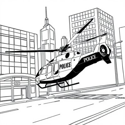 Police Helicopter in the City
